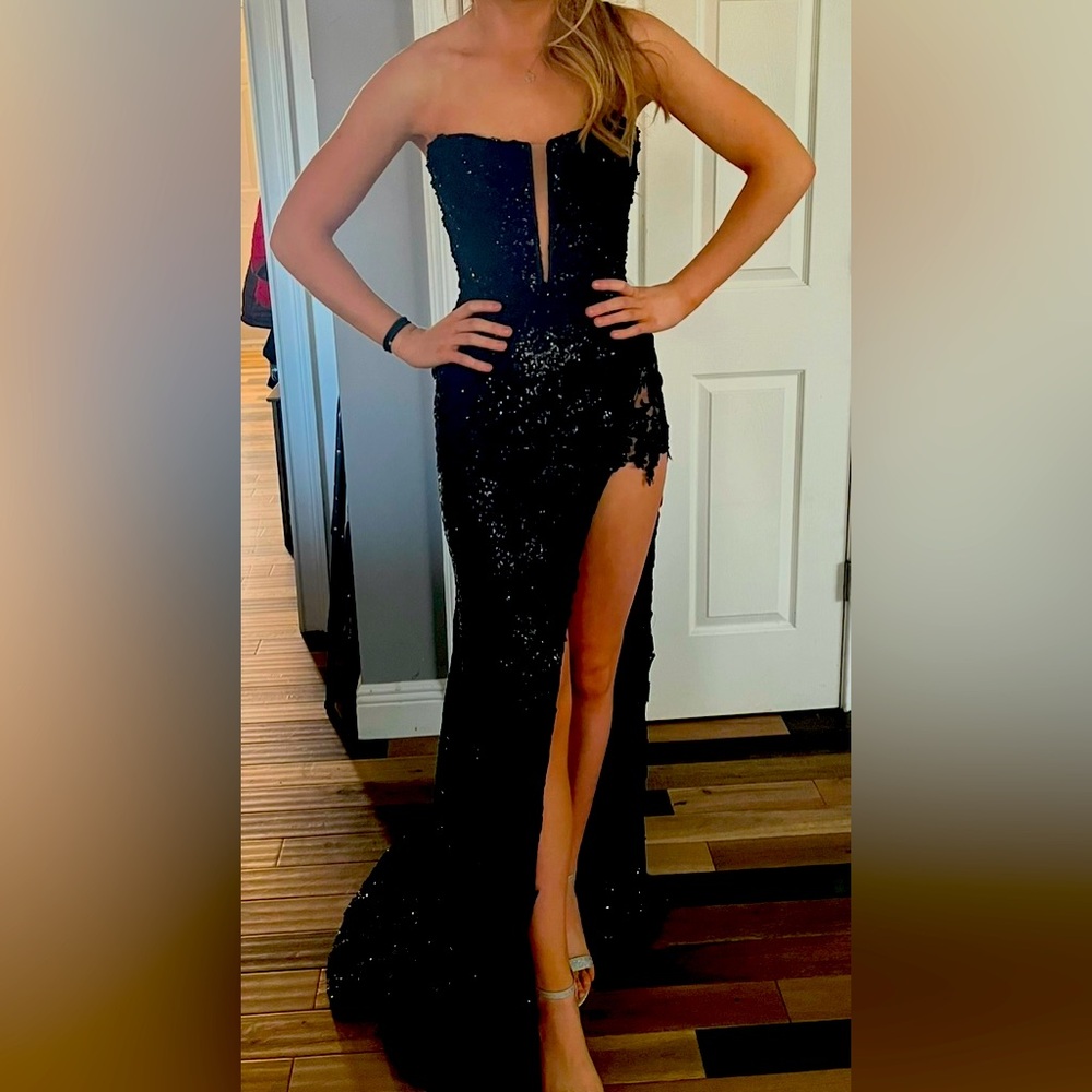 Sherri Hill Black 54839 Prom Dress Size 4